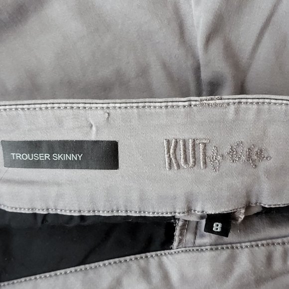 Kut from the Kloth Women's Gray Mid Rise Trouser Skinny Pants Size 8 Neutral - Picture 5 of 12